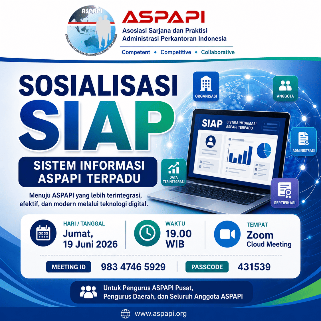 Sosialisasi Sistem Informasi ASPAPI Terpadu (SIAP)